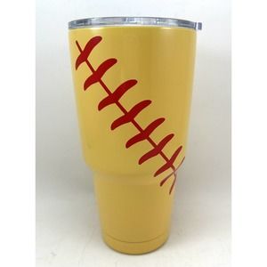 Softball Tumbler 30oz Urbanifi Coffee‎ Travel Mug Yellow Cup W/ Lid